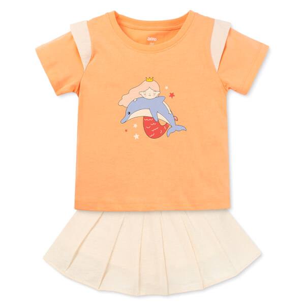 Bộ bé gái ngắn BST Aloha Animo TX0425072 (1-6Y,Cam-be,TT02)