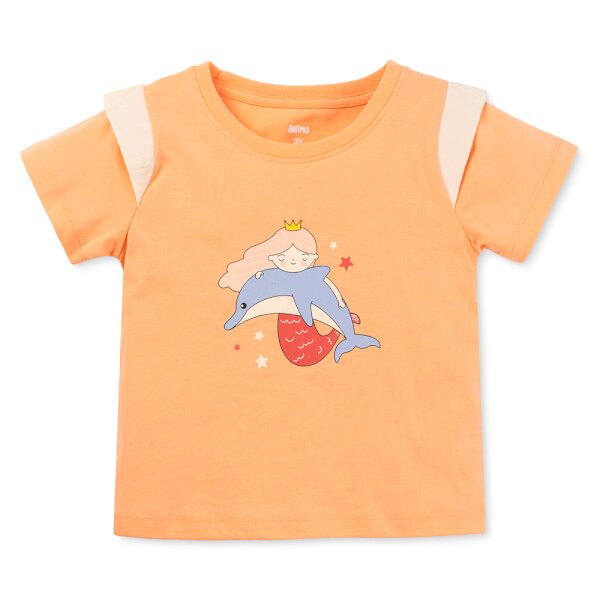 Bộ bé gái ngắn BST Aloha Animo TX0425072 (1-6Y,Cam-be,TT02)