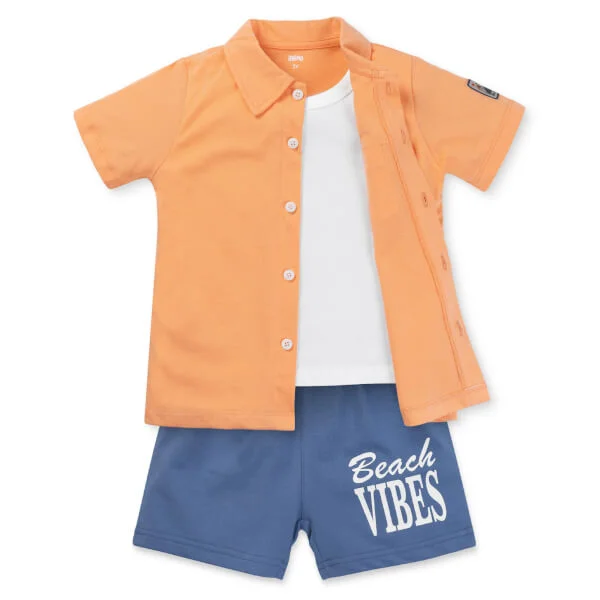 Bộ bé trai áo tay ngắn quần ngắn aloha Animo (1-6Y) HN0625004