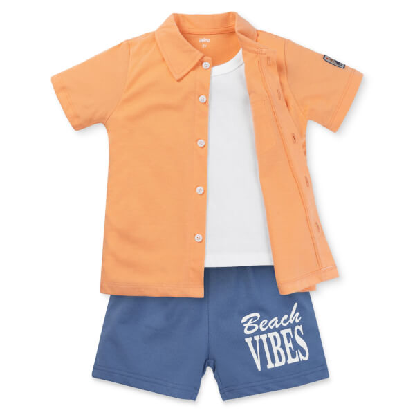 Bộ bé trai ngắn cavat Bst Aloha Animo HN0625005 (1-6Y,Trắng-dương,TT02)