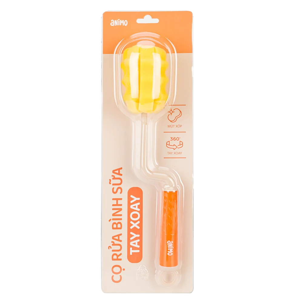 Cọ rửa bình sữa tay xoay Animo