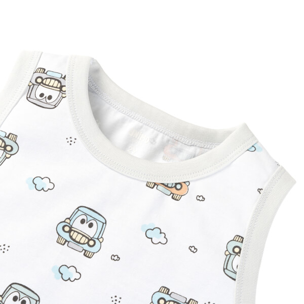 Bộ bé trai sát nách Animo Easy HN0725024 (1-4Y,Trắng-lá,TT02)