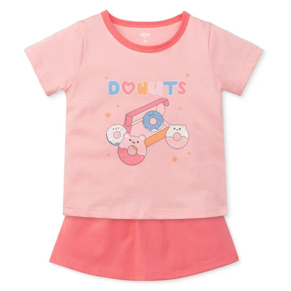 Bộ bé gái áo tay ngắn chân váy Animo easy (1-4Y) TX0625023
