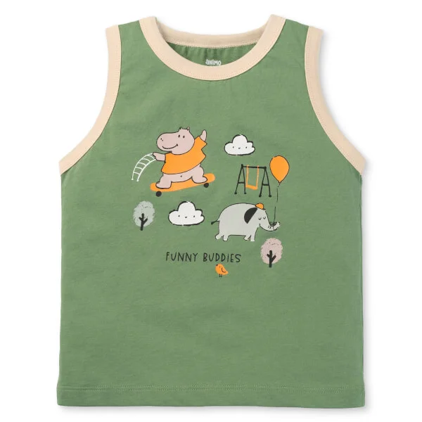 Bộ bé trai áo sát nách quần ngắn Animo easy (1-4Y) HN0725011