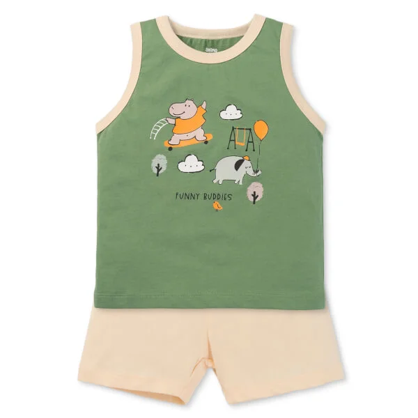 Bộ bé trai áo sát nách quần ngắn Animo easy (1-4Y) HN0725011