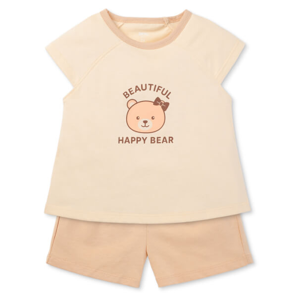 Bộ bé gái ngắn Animo Easy TX0825057 (1-4Y,Kem-nâu,TT01)