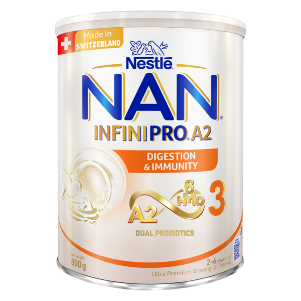Combo 2 Sữa Nestlé NAN INFINIPRO A2 số 3 800g (6HMO) (2-6 tuổi)