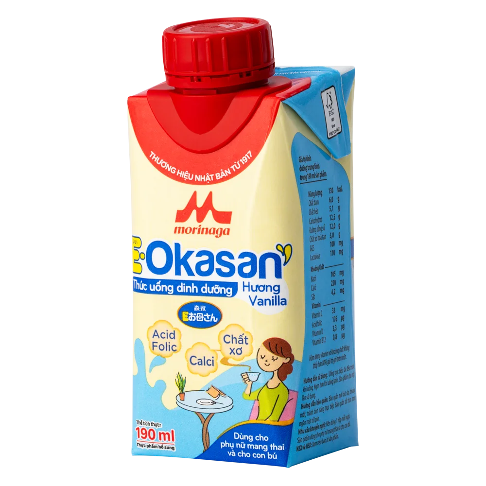 Combo 2 Sữa nước bầu Morinaga hương vani 190ml (lốc 3 hộp)