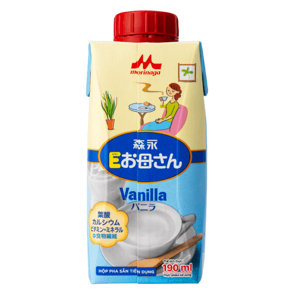 Thức uống dinh dưỡng Morinaga E-Okasan hương vanilla 190ml (lốc 3 hộp)