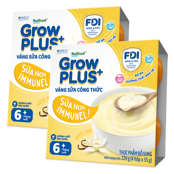 Combo 2 Váng sữa GrowPlus+ sữa non lốc 4 hộp