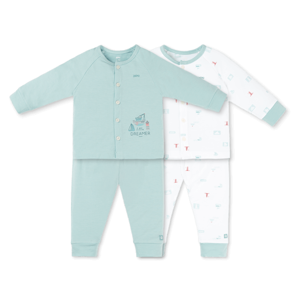 Set 2 Bộ kháng khuẩn Modal dài Animo BMC0925004 (0-24M,Bạc hà-trắng,DD06)