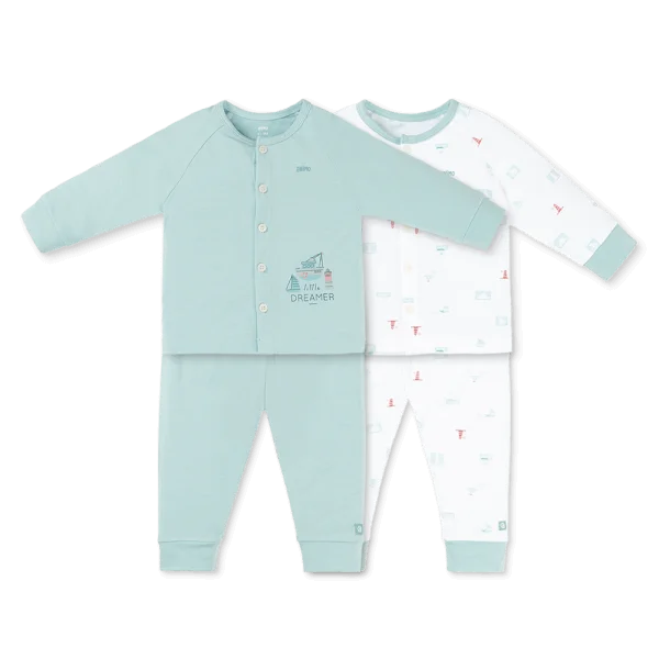 Set 2 Bộ kháng khuẩn Modal dài Animo BMC0925004 (0-24M,Bạc hà-trắng,DD06)