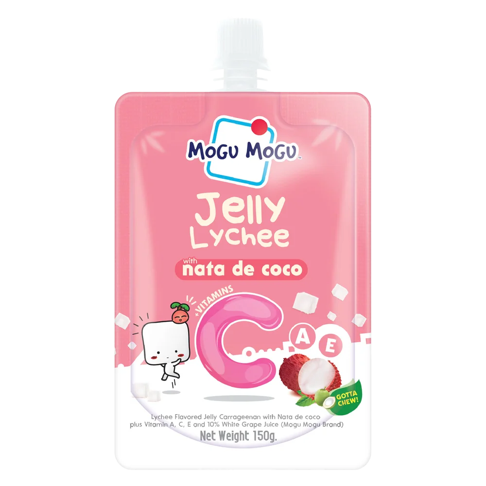 Thực phẩm bổ sung: Nước thạch Jelly Mogu Mogu vị vải với thạch dừa và Vitamin A,C,E 150g