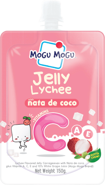 Thực phẩm bổ sung: Nước thạch Jelly Mogu Mogu vị vải với thạch dừa và Vitamin A,C,E 150g