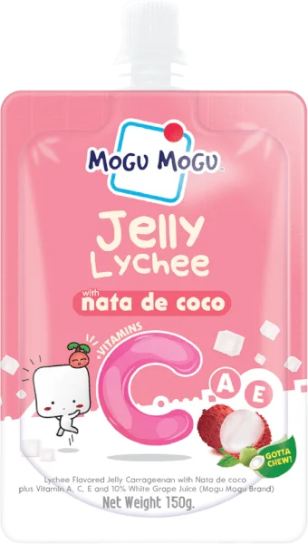 Thực phẩm bổ sung: Nước thạch Jelly Mogu Mogu vị vải với thạch dừa và Vitamin A,C,E 150g