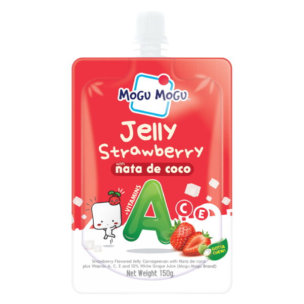 Thực phẩm bổ sung: Nước thạch Jelly Mogu Mogu vị dâu với thạch dừa và Vitamin A,C,E 150g