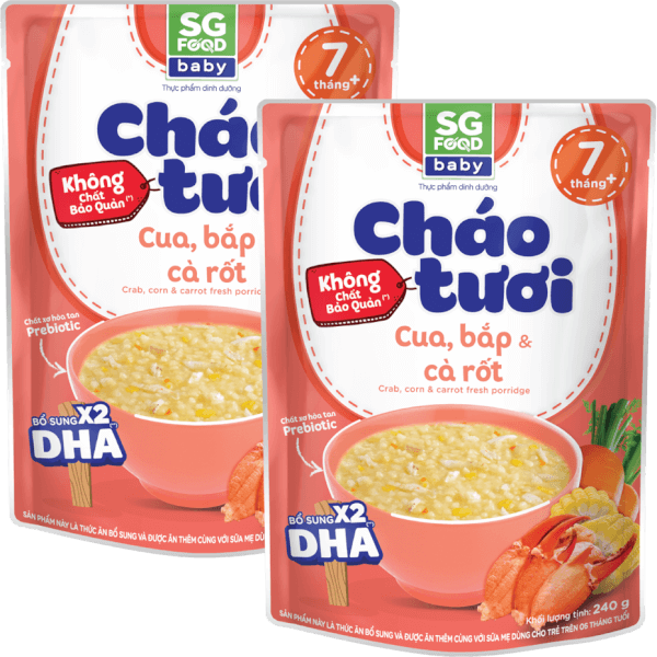 Combo 2 Cháo tươi baby cua, bắp cà rốt 240g SGF