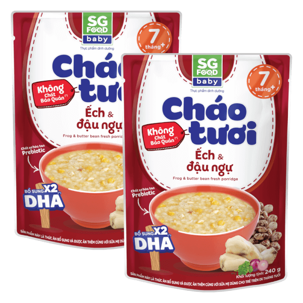 Combo 2 Cháo tươi baby ếch đậu ngự 240g SGF