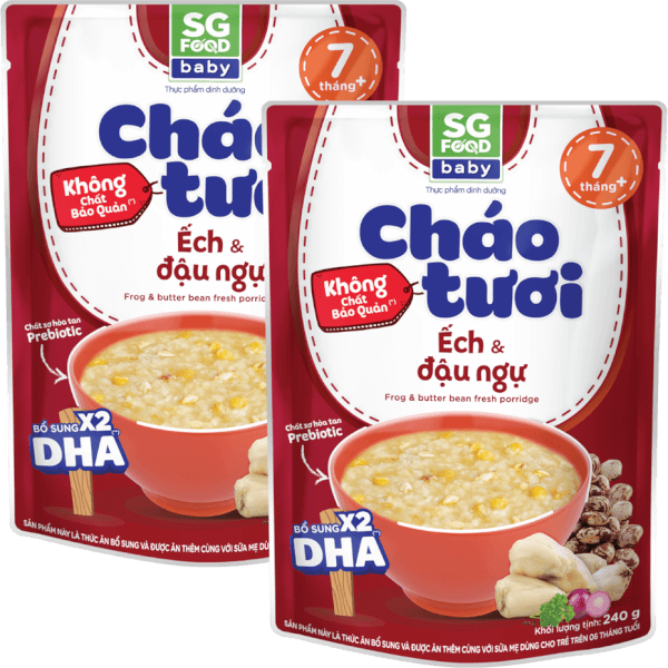 Combo 2 Cháo tươi baby ếch đậu ngự 240g SGF