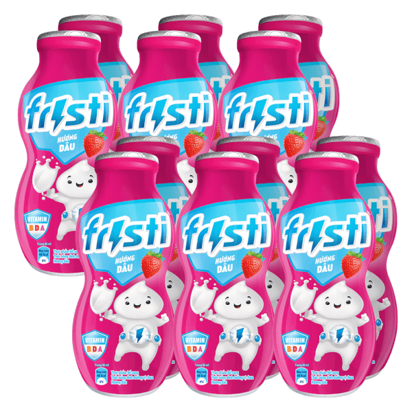 Combo 2 Sữa chua uống Fristi hương dâu 80ml (lốc 6 chai)
