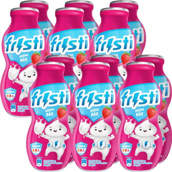 Combo 2 Sữa chua uống Fristi hương dâu 80ml (lốc 6 chai)