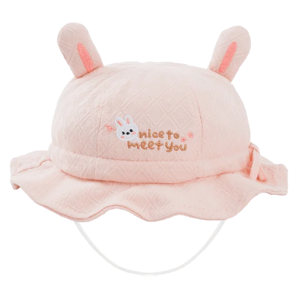 Nón vành tròn bé gái 1-3Y Animo A2507_JK015 (50cm,Hồng)