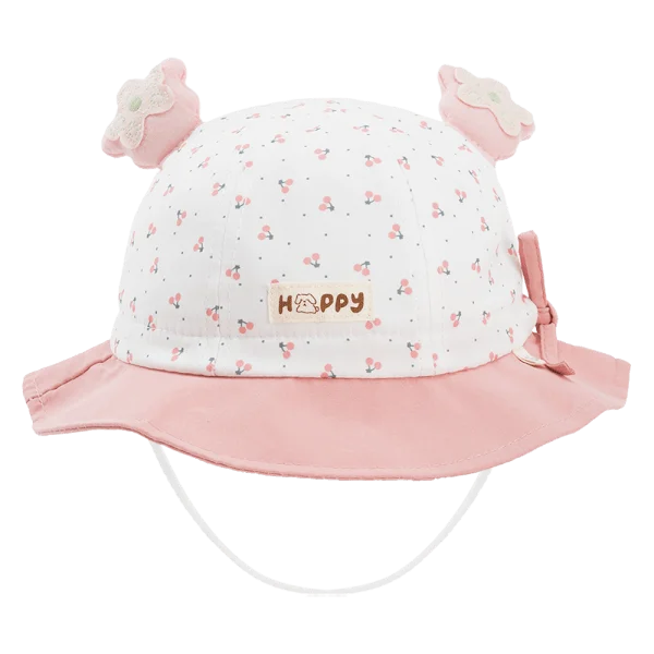 Nón vành tròn bé gái 1-3Y Animo A2507_JK013 (48cm,Trắng-Hồng)