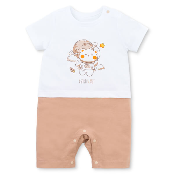 Bodysuit bé trai đùi bst astronaut Animo VD0825047 (0-12M, Trắng-nâu nhạt, NN02)
