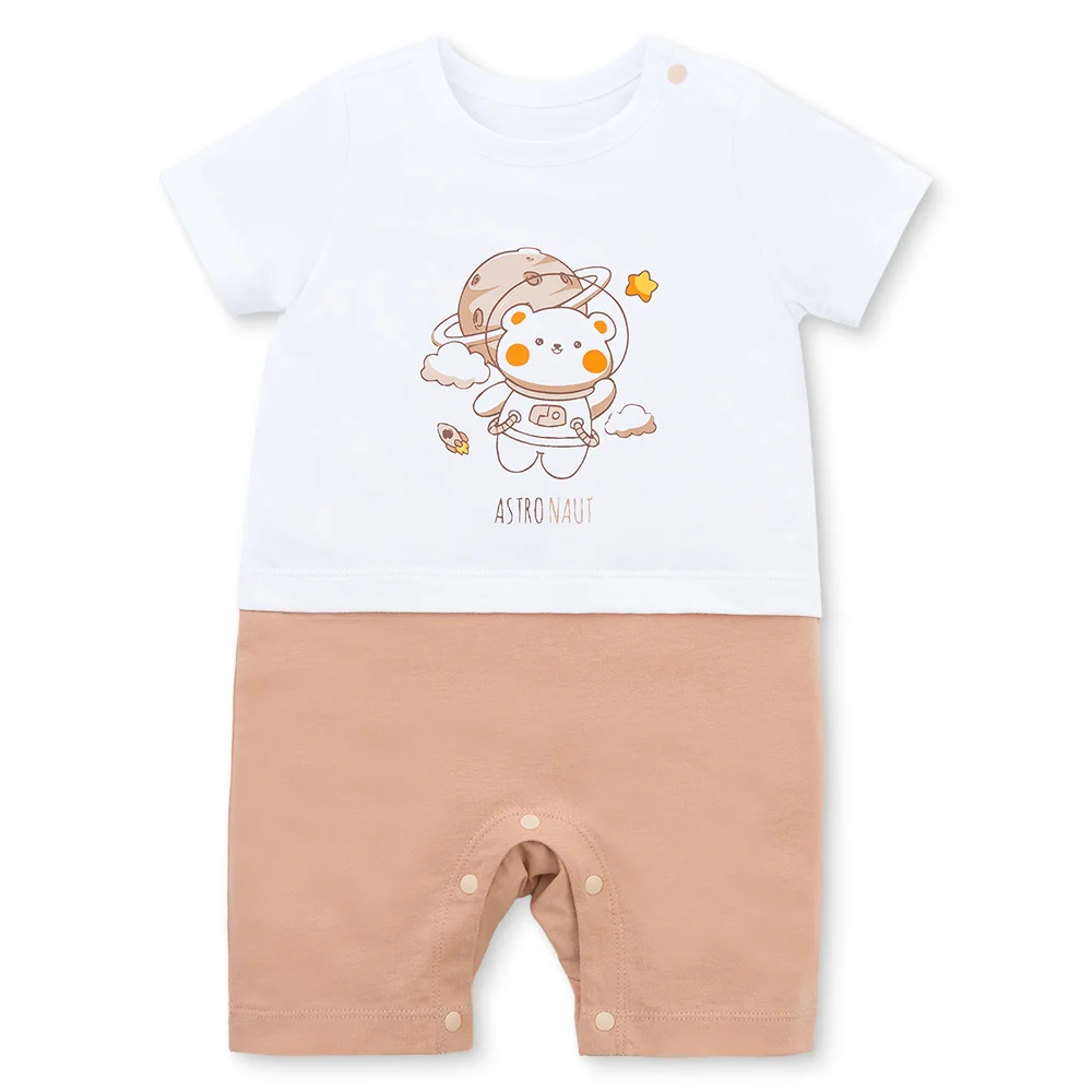 Bodysuit bé trai đùi bst astronaut Animo VD0825047 (0-12M, Trắng-nâu nhạt, NN02)