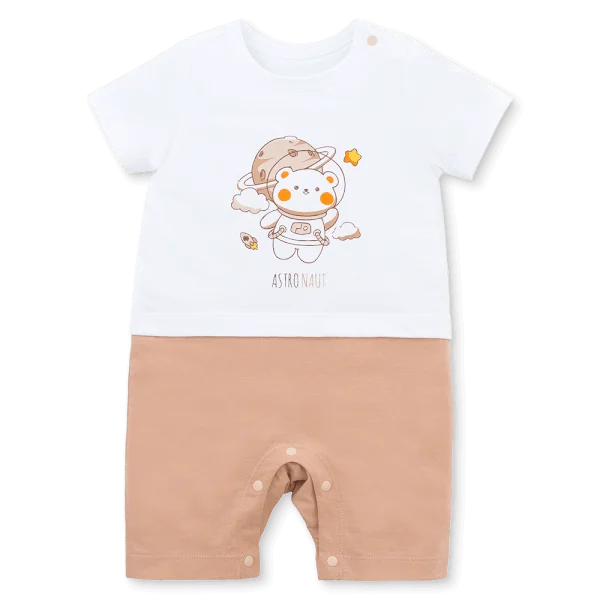 Bodysuit bé trai đùi bst astronaut Animo VD0825047 (0-12M, Trắng-nâu nhạt, NN02)