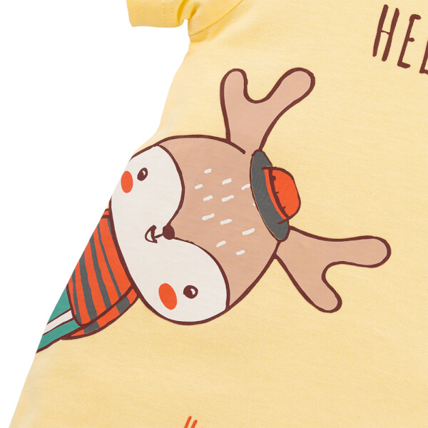 Bodysuit bé trai đùi bst friends Animo (0-3M,Vàng Xám,NN02) VD0825042