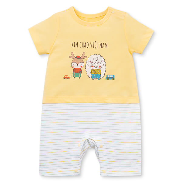 Bodysuit bé trai đùi bst friends Animo (0-3M,Vàng Xám,NN02) VD0825042