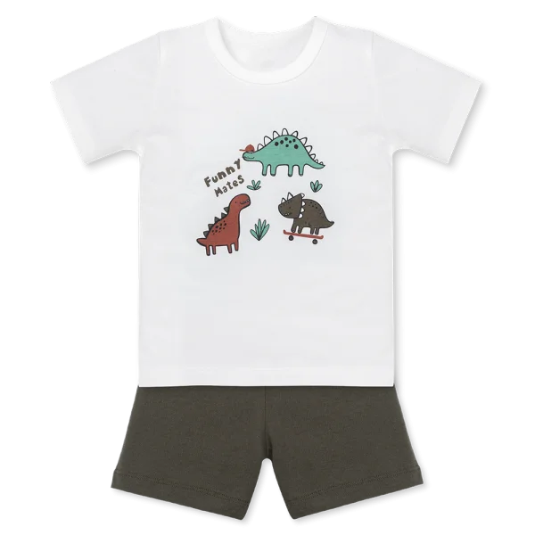 Bộ bé trai ngắn Animo Easy HN0925073 (1Y,Trắng-rêu, NN02)