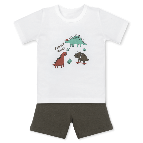 Bộ bé trai ngắn Animo Easy HN0925073 (1Y,Trắng-rêu, NN02)