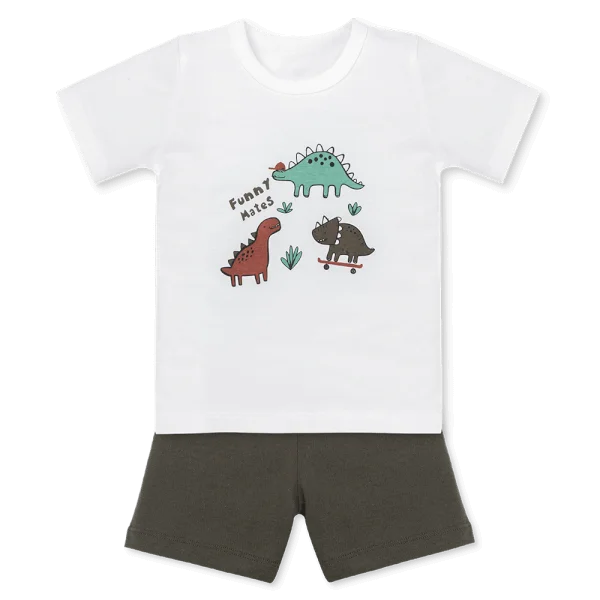 Bộ bé trai ngắn Animo Easy HN0925073 (1Y,Trắng-rêu, NN02)