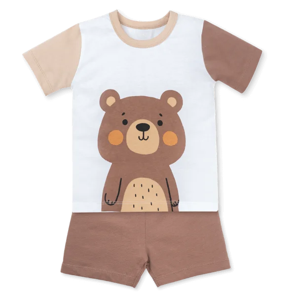 Bộ bé trai ngắn Animo Easy HN0925064 (1Y,Trắng-nâu, NN02)