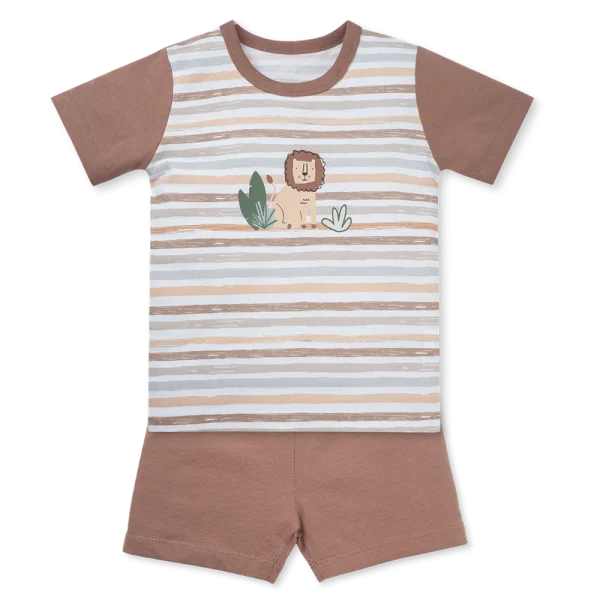 Bộ bé trai ngắn Animo Easy HN0925059 (1Y,Trắng-nâu, DD07)