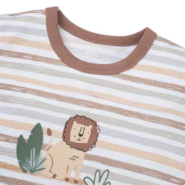 Bộ bé trai ngắn Animo Easy HN0925059 (1Y,Trắng-nâu, DD07)