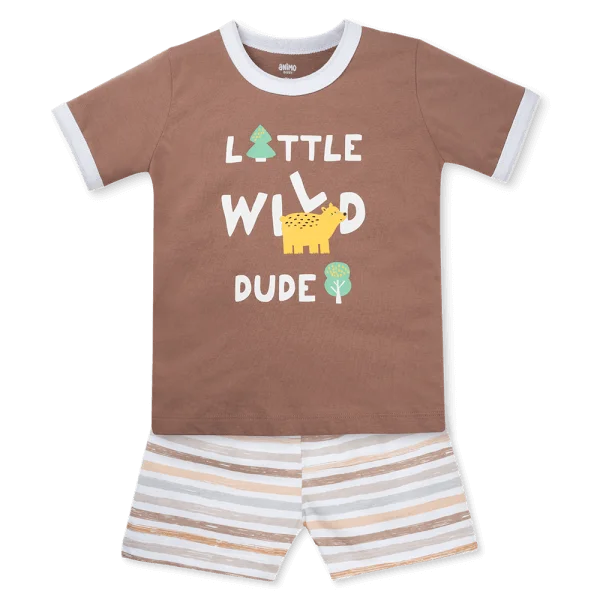 Bộ bé trai ngắn Animo Easy HN0925058 (1Y,Nâu-trắng, DD02)