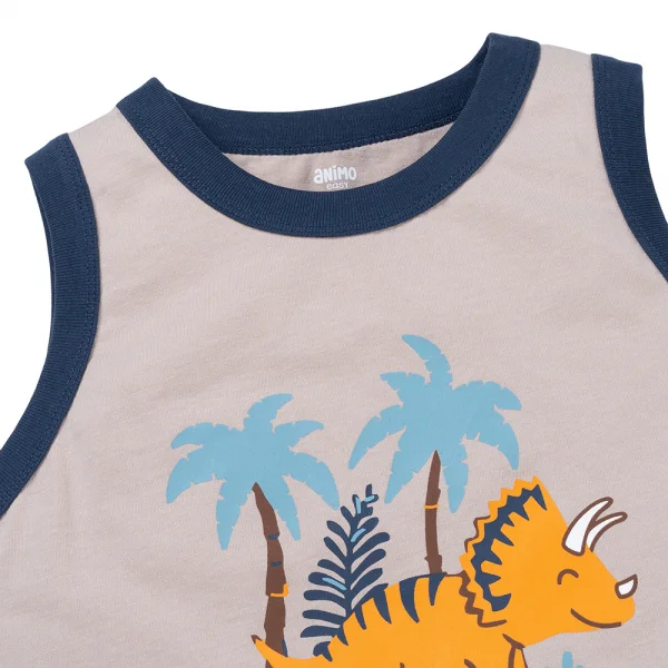 Bộ sát nách bé trai Animo Easy HN0925047 (1-4Y,Xám-dương, DD02)