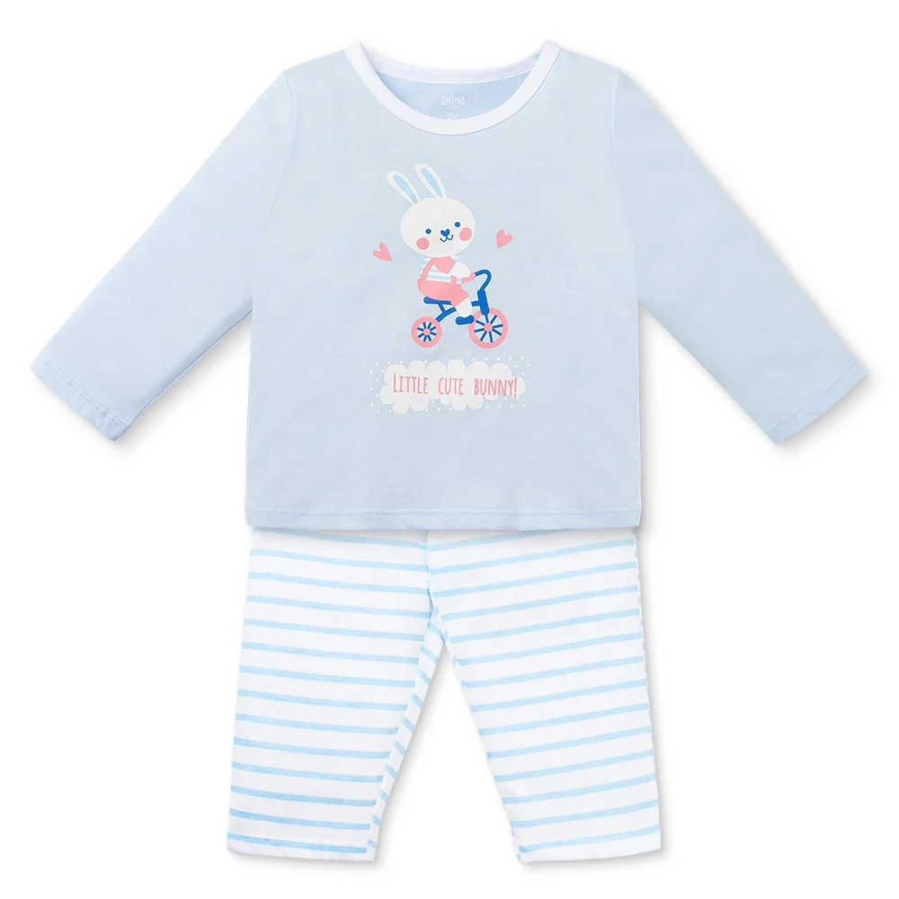 Bộ bé gái dài Animo Easy TX1025014 (2Y,Dương-trắng,TT02)