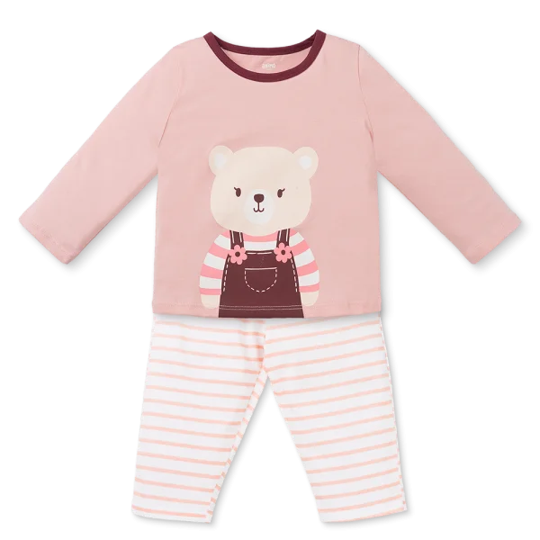 Bộ bé gái dài Animo Easy TX1125010 (2Y,Hồng-trắng,TT02)