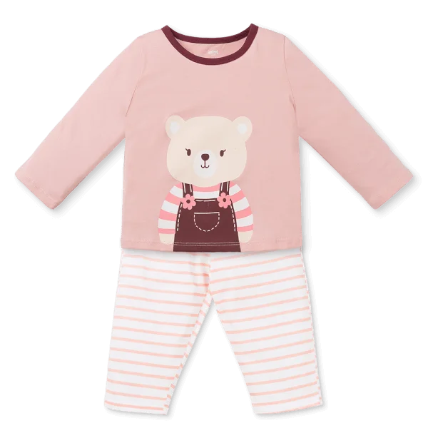 Bộ bé gái dài Animo Easy TX1125010 (1-4Y,Hồng-trắng,TT02)