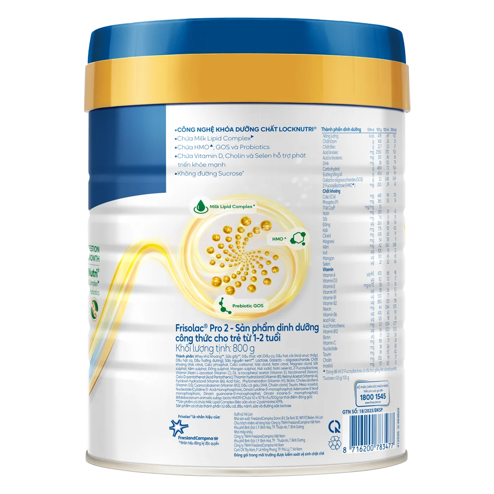 SPDDCT Frisolac Pro 2, 800g (1 - 2 tuổi)