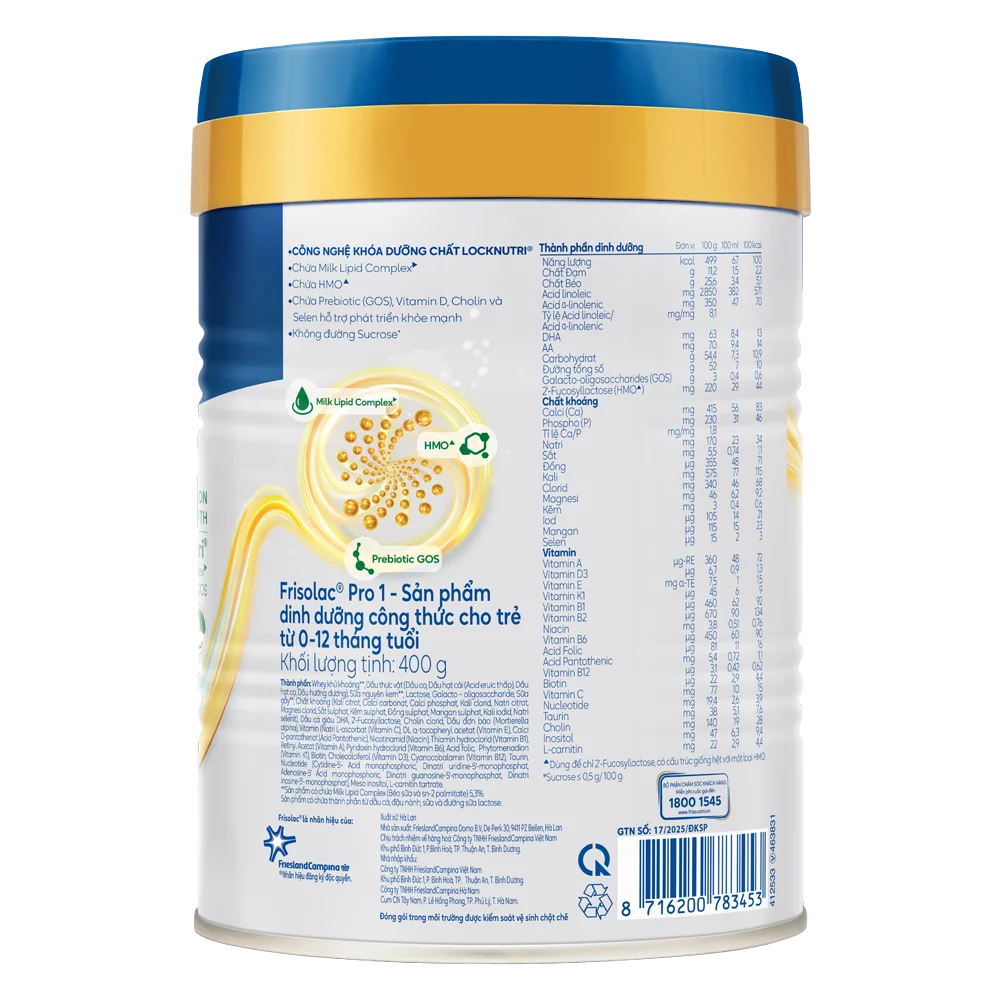 SPDDCT Frisolac Pro 1, 400g (0 -12 tháng)