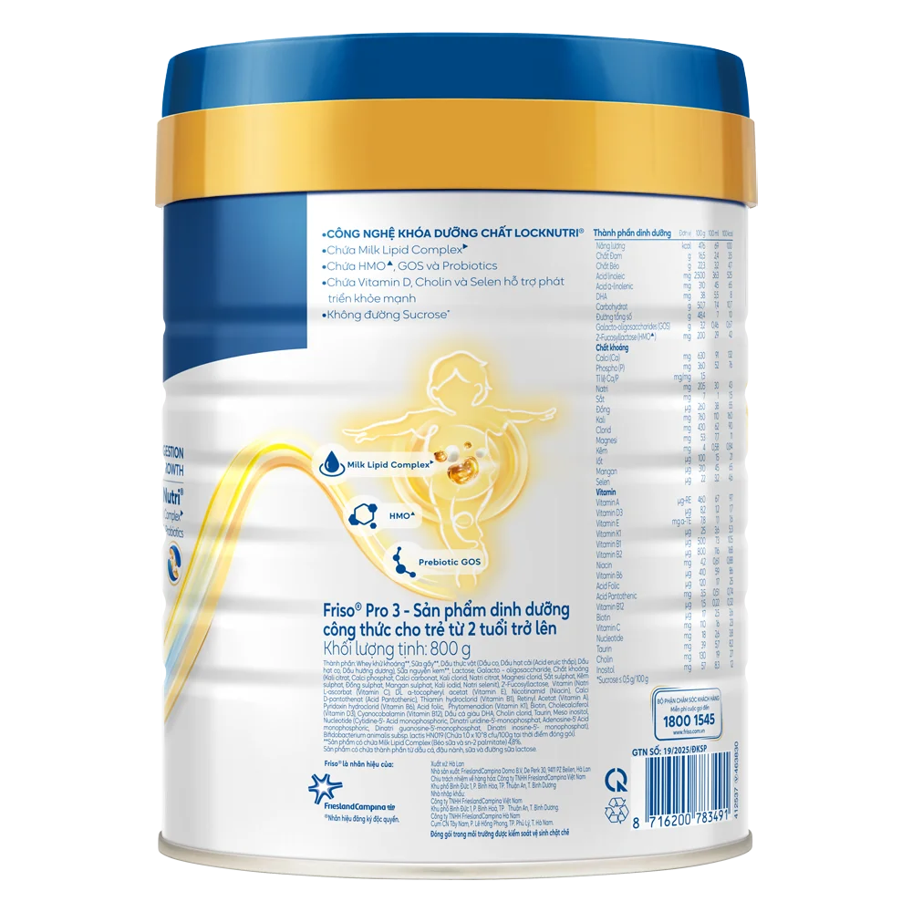 SPDDCT Friso Pro 3, 800g (trên 2 tuổi)