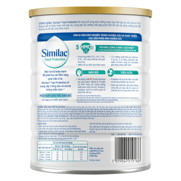 Sữa Similac Total Protection 0+ 800g (0 - 12 tháng)