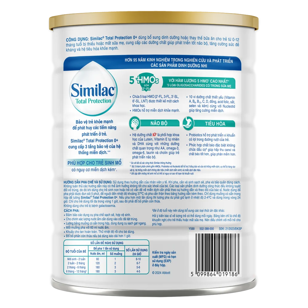 Sữa Similac Total Protection 0+ 800g (0 - 12 tháng)