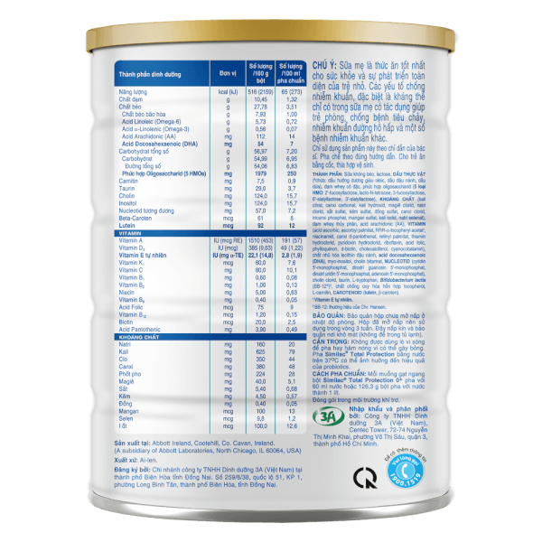 Sữa Similac Total Protection 0+ 800g (0 - 12 tháng)