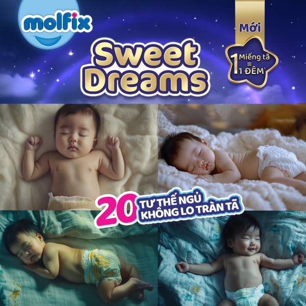 Molfix tã quần Sweet Dreams size XXL (30+4)x4 Jumbo
